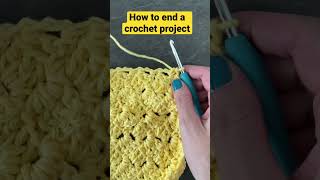 How to end a crochet project #beginnercrochet #crochet #tutorial #howto #craft #crochetshorts #diy
