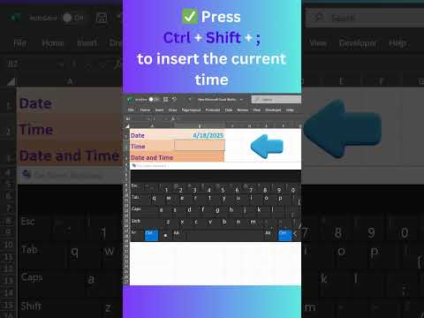 🟩Excel: Insert Date📅 & Time ⏰ in seconds  #shorts