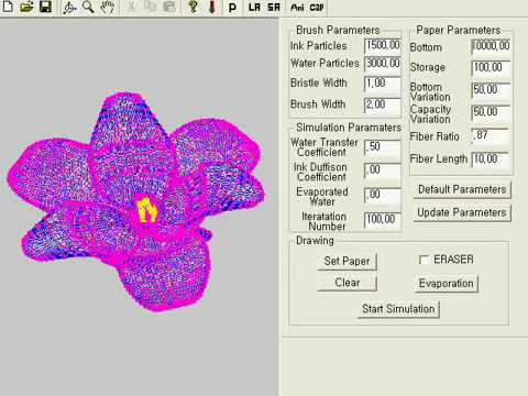 Ink-Water Simulation on 3D model for Feature-Based Su-Muk Painting