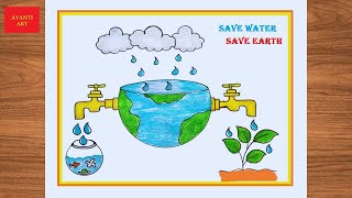 World Water Day Drawing || Save Water Save Life Drawing ||   Save Water Save Earth Poster drawing