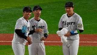 【苦笑い】村上投手が集中打を浴び、水とタオルを渡しにマウンドへ駆け寄る近本光司と大山悠輔  2025.7.24オールスター