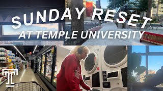 Sunday Reset Vlog at Temple University | Cleaning, laundry, cooking, homework & more!