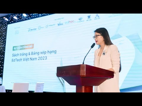 Bà Lưu Bích Ngọc phát biểu tại Sự kiện Công bố Sách trắng EdTech Việt Nam 2023