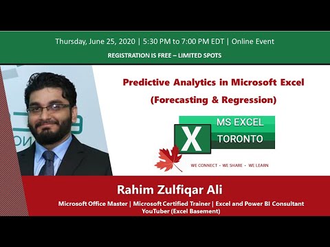 MS Excel Toronto Meetup Group   Predictive Analytics in Microsoft Excel   Rahim Zulfiqar Ali