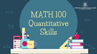 Math 100: Quantitative Skills Course Trailer