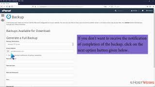 How to generate a cPanel backup and sent it to FTP Server with HostWebis