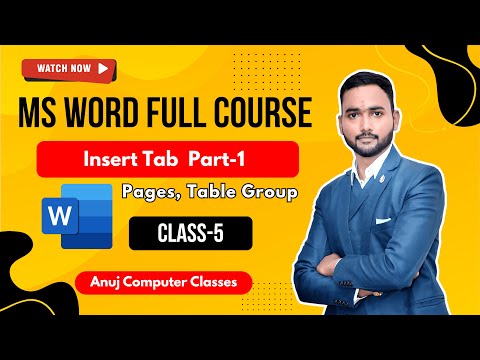 MS Word Class 5 in Hindi | Insert Tab – Pages & Tables | MS Word Full Course Day-5