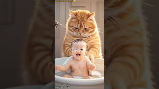 Baby and cat love 💘#ai #viral #cat #song #tiktok #baby #panda #trendingshorts #everyone