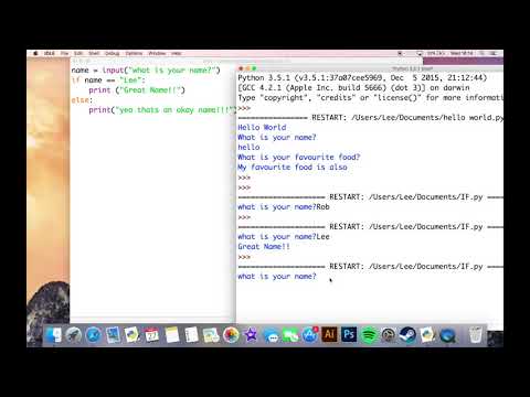 Learn to Code Python - Lesson 2a - IF, ELIF, ELSE