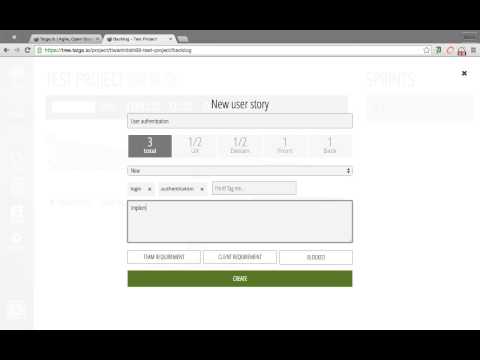 Taiga Tutorial 2: Add a new user story