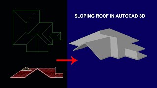 HOW TO MAKE SLOPED ROOF IN AUTOCAD 3D #cadskillz #autocad #autocad3d