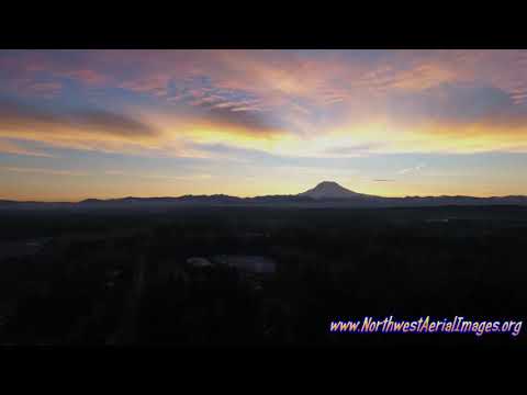 Wherever We May Drone - Mount Rainier Sunrise with Shadow - Graham, WA