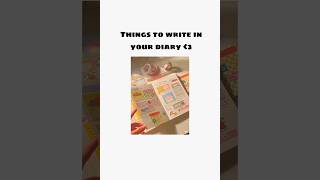 THINGS TO WRITE IN YOUR DIARY!! #shorts #diarywithme