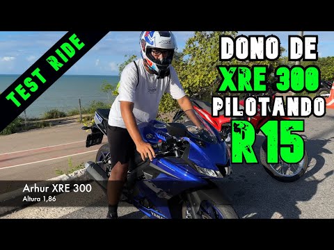 R15 - Dono de XRE 300 pilotando a R15 pela primeira vez #r15 #r15v3 #yamahar15 #honda #xre300