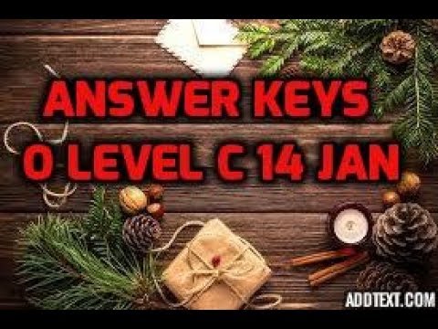Answer Keys,O level C language 14th Jan part-1