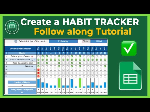 Create your Habit Tracker - TUTORIAL 2024 + FREE Download - Google Sheets