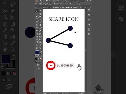 Creating Share Icon in illustrator #Shorts