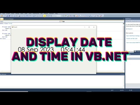 How to display the current time and date in vb.net