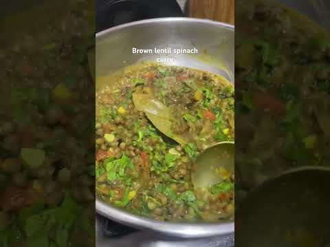 Yummy brown lentil spinach curry #indianfood #dal #curry #spinachcurry