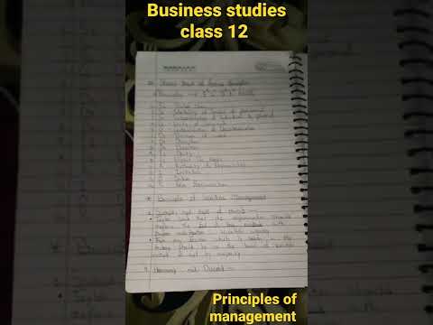 PRINCIPLES OF MANAGEMENT || class 12 || Business studies