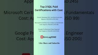 Top 3 SQL Paid Certifications | #SQLCertifications #coding #youtubeshorts #shorts #sqltutorial