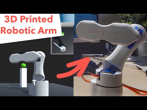 3D Printed Robotic Arm controlled by real-time simulation