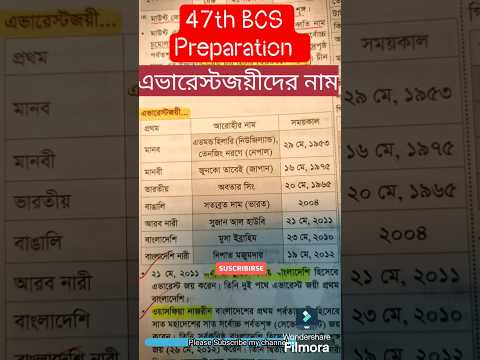 বিসিএসে আসা এভারেস্টজয়ীদের তালিকা। মনে রাখুন খুব সহজে। #৪৭তম_বিসিএস #বিসিএসপ্রস্তুতি #bcs