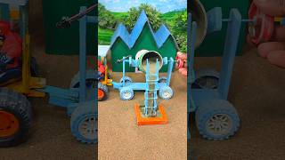 🚜 Mini Tractor Cement Mixer Pillar Making | DIY Construction Project #shorts #youtubeshorts