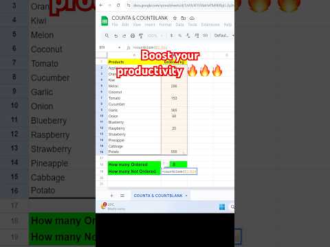 COUNTA vs COUNTBLANKS - feel the difference🔥 #youtubeshorts #learning  #excel #googlesheets  #reels