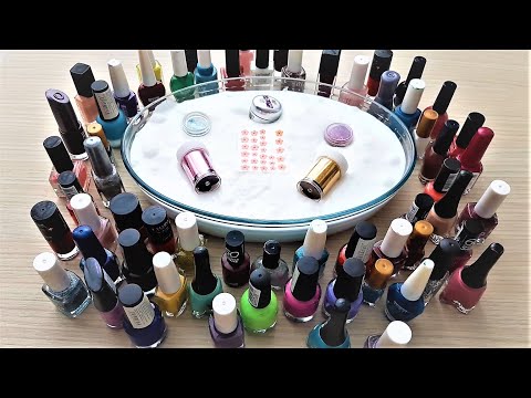 Mixing all Nail Polish Into Fluffy Slime / Satisfying Slime Video