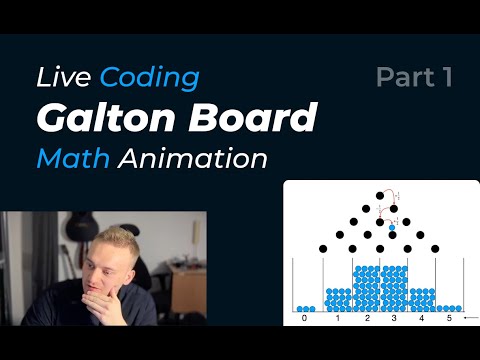 Live coding a Galton Board math animation (+ to practise my english) | Part 1 | DefinedMotion