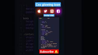 Glowing Icon  Css creativity #css #html #javascript