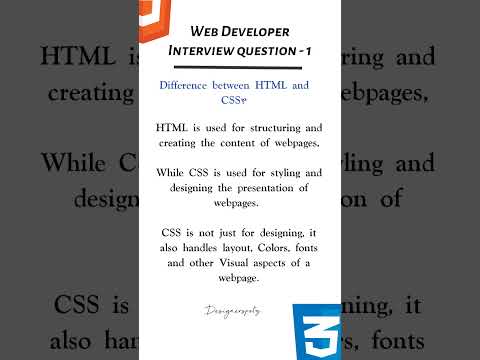 Web Developer Interview questions - 1 | Designerspotz  #css #webdesign #interview #shorts #trending