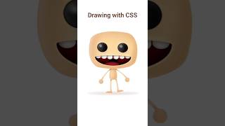 Drawing of a monster/cartoon character in HTML+CSS #cssart #coding #webdevelopment #creativecoding