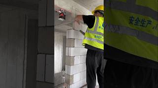 AAC Blocks Wall Construction process | #construction #yt #aacblocks #block #wall #carft #shorts