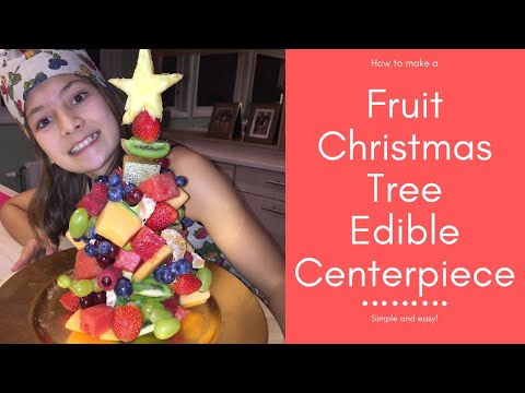 Kid Making Fruit Christmas trees Centerpiece - Super Easy And Fun!
