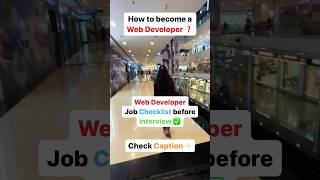 How to become a web developer #youtubeshorts #viralshorts #webdeveloper
