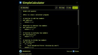 SIMPLE CALCULATOR PYTHON PROJECT - SPEED CODING