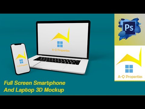Smartphone and Laptop 3D mockup Design in Photoshop CS6/#Graphic tutorials