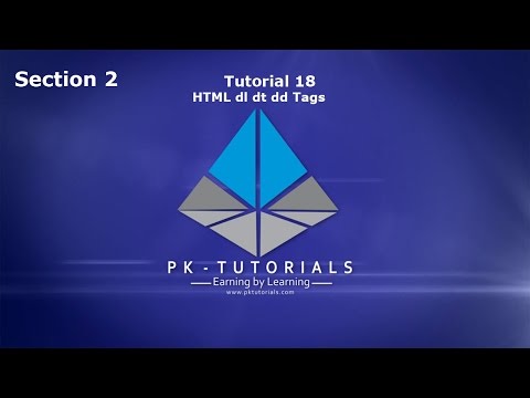 PKTutotrial com - Section 2 - Tutorial 18 - HTML dl dt dd Tags by Shahzaib Kamal Urdu hindi