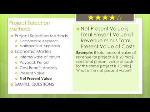 PMP® Certification (Math Prep in Detail): Net Present Value