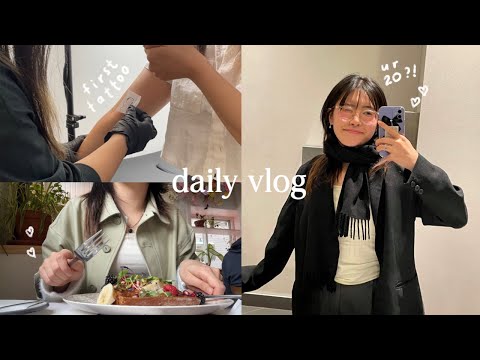 daily vlog 🍰 simple 20th birthday, brunch with friends, vivienne westwood unboxing, my first tattoo!