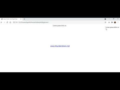 Align Center,Right And Left Side Methods By HTML AND CSS