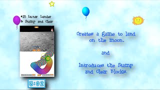 Programming 4 Kids in Scratch 2: Show #15 of 27 - Lunar Lander and Stamp & Clear