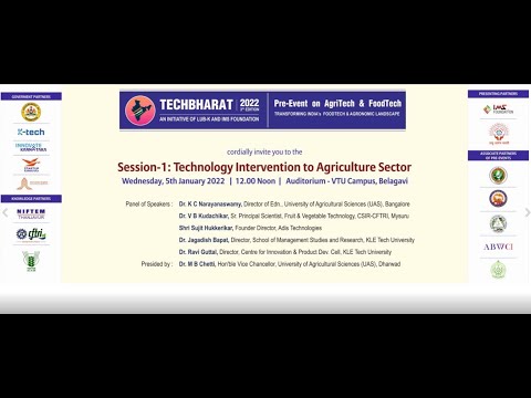 Session – 1  Technology Intervention to Agriculture Sector