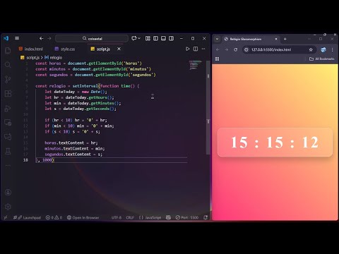 Criando um Relógio com Efeito de Vidro (Glassmorphism) - HTML, CSS e JS
