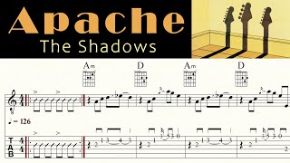 APACHE | THE SHADOWS | Complete | Acoustic Guitar Lesson | Sheet Music & TAB | Chords & Melody