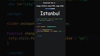JavaScript how to ❓ change font size using HTML range slider