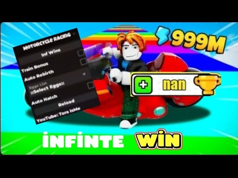 ROBLOX MOTORCYLE RACING SCRIPT - INF WINS, TRAIN BONUS AUTO REBIRTH (NO KEY🔑❌️) SCRIPT IN COMMENTS📜