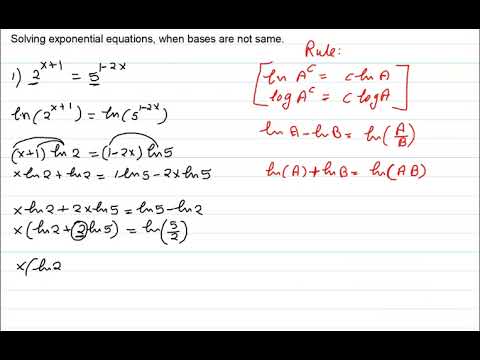Solving exponential equations when bases are not same